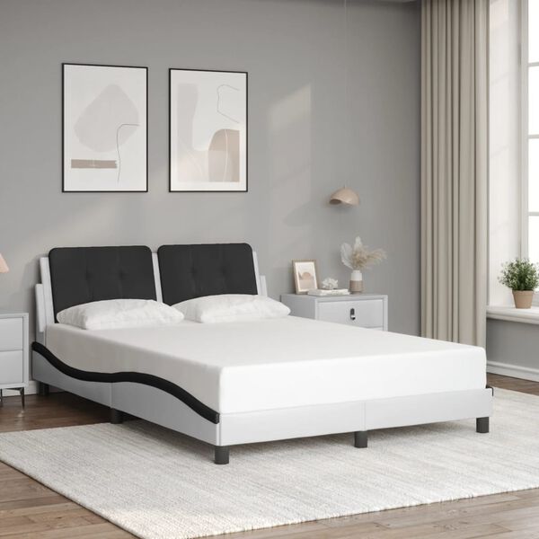 vidaXL Bed Frame White and Black