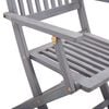vidaXL Outdoor Chair Set of 4 Grey Solid Acacia wood Standard Foldable