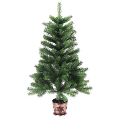 vidaXL Artificial Christmas Tree with LEDs 25.6" Green