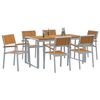 vidaXL Garden Dining Set 7 pcs Gray and brown 63" x 31.5" x 29.5