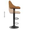 vidaXL Bar Stool Set of 2 Brown Velvet (100% polyester), steel