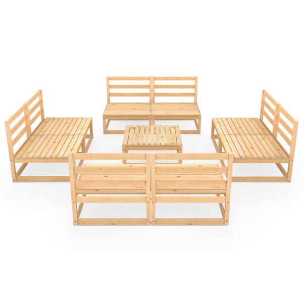 vidaXL Garden Lounge Set Natural Pine Solid pine wood Large Modular