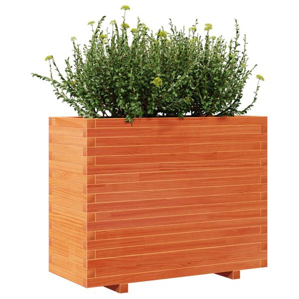 vidaXL Garden Planter Wax Brown Solid Pine Wood Generous