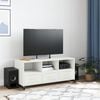 vidaXL TV Cabinet White Cold-rolled steel Medium Rollable TV Cabinet
