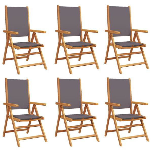 vidaXL Garden Chair Set of 6 Anthracite