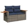 vidaXL 10 Piece Patio Sofa Set with Cushions Grey Poly Rattan (US only)