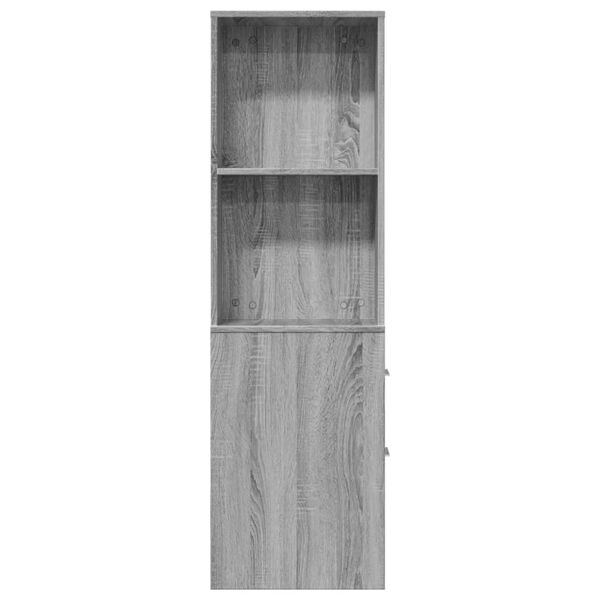 vidaXL Narrow Bathroom Cupboard Grey sonoma Engineered wood Slim