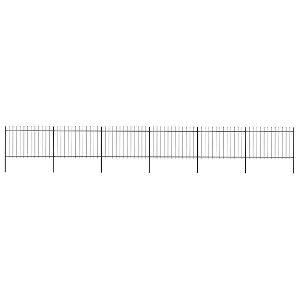 vidaXL Garden Fence with Spear Top Steel 421.3"x47.2" Black