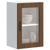 vidaXL Kitchen Wall Cabinet Brown oak Engineered wood, glass Medium