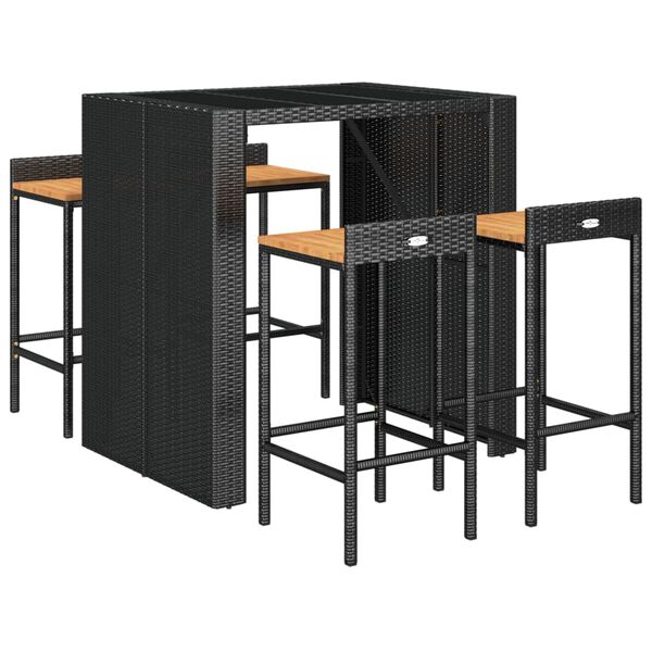 vidaXL Garden Bar Set Black