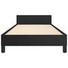 vidaXL Bed Frame With Headboard Black Faux leather, plywood, engineered wood