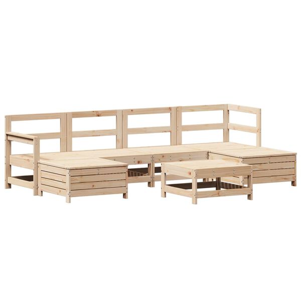 vidaXL Garden Sofa Set Natural Pine Solid Pine wood Large Modular