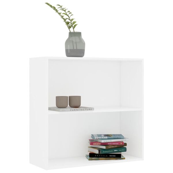 vidaXL Book Cabinet White Engineered wood Medium Book Cabinet