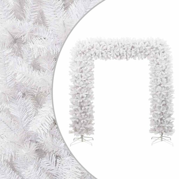 vidaXL Christmas Tree Arch White PVC, Steel Large Durable