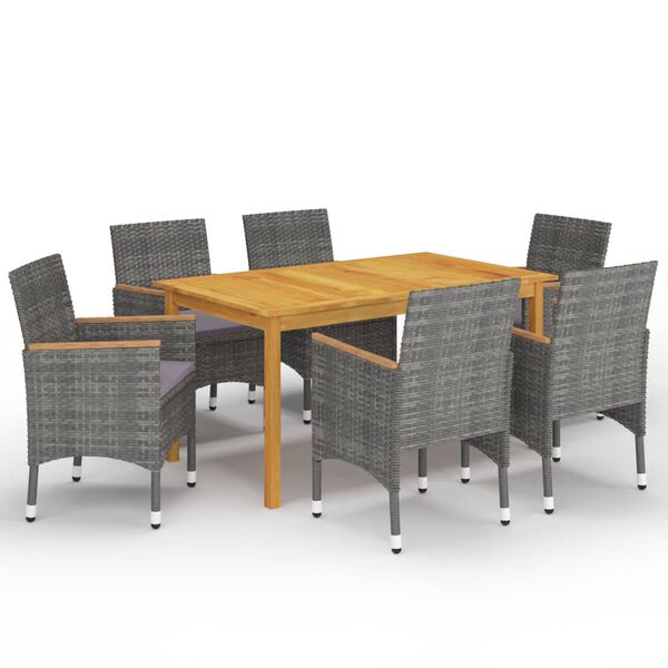 vidaXL Dining Set Grey, Dark grey