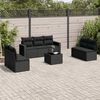 vidaXL Garden Sofa Set Black PE rattan, powder-coated steel, tempered glass