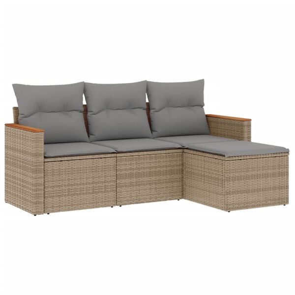 vidaXL Garden Sofa Set Mix beige