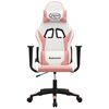vidaXL Gaming Chair White and Pink Faux leather, metal, plywood Large
