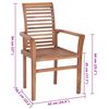 vidaXL Dining Chair Set of 6 Teak Solid Teak Wood Standard Stackable