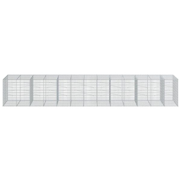 vidaXL Gabion Basket Silver Galvanized Iron Extra Large