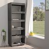 vidaXL Book Cabinet Grey Solid Pinewood Medium Book Cabinet