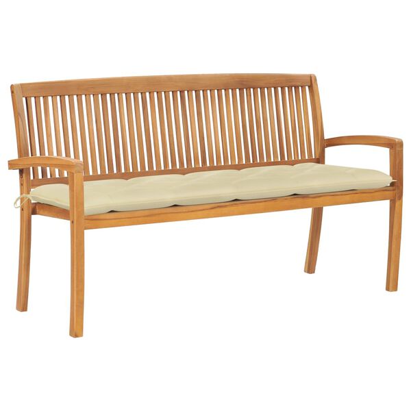 vidaXL Garden Bench Teak Teak wood Standard Stackable Garden Bench