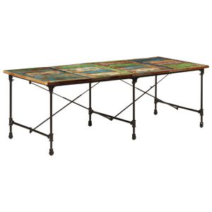 vidaXL Dining Table Mixed Colors Solid reclaimed wood with metal legs
