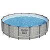 Bestway Swimming Pool Grey PVC Large Foldable Swimming Pool Round