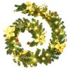 vidaXL Christmas Garland Green and Gold PVC 8.9 feet Christmas Garland