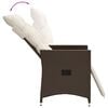 vidaXL Reclining Garden Chair Brown Poly Rattan One size