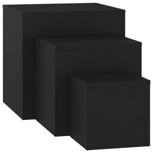vidaXL Side Table Set of 3 Black Engineered wood Small to Large