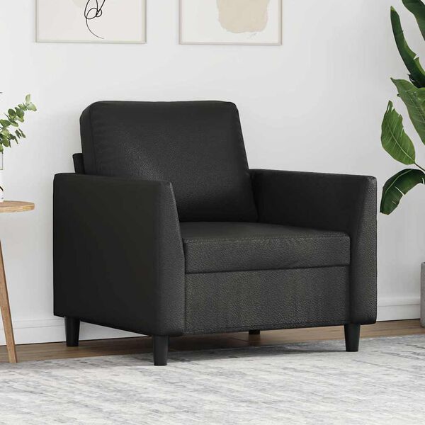 vidaXL Sofa Chair Black Faux leather, metal, foam Single Durable