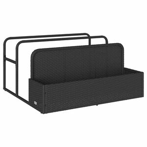 vidaXL Poolside Float Storage Black PE Rattan Large Poolside Storage