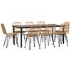 vidaXL Garden Dining Set Black Powder-Coated Steel Large Durable