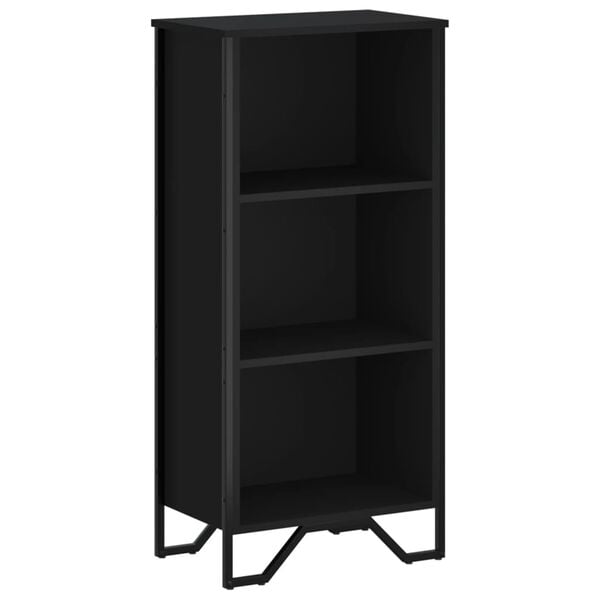 vidaXL Bookcase Black Engineered wood Medium Bookcase Rectangular