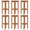 vidaXL Bar Stool Set of 6 Natural Wood Solid Acacia Wood 29.1 in height