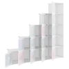 vidaXL Storage Cabinet White PP plastic, Steel 15 cubes Modular