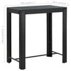 vidaXL Bar Table Black PE rattan, powder-coated steel Counter Height