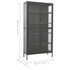 vidaXL Display Cabinet Anthracite 35.4"x15.7"x70.9" Steel and Tempered Glass