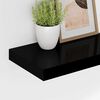 vidaXL Wall Shelf Set of 2 High gloss black Honeycomb MDF, metal frame