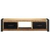 vidaXL TV Cabinet Black and brown Solid rough mango wood and iron Compact