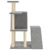 vidaXL Cat Tree Light grey Engineered wood, Plush, Sisal 38.2 in, Medium