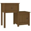 vidaXL Bedside Cabinet Set of 2 Honey brown Solid Pine Wood Standard