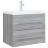 vidaXL Sink Cabinet With Basin Grey Sonoma, White Engineered wood, Ceramic