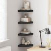 vidaXL Corner Shelf Set of 4 Black Honeycomb MDF, metal Medium