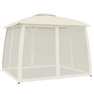 vidaXL Gazebo with Double Roof&Mesh Walls Cream 9.6'x9.6' Steel