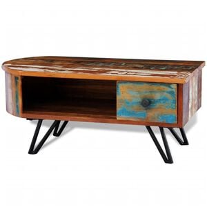 vidaXL Coffee Table Multi-color Reclaimed solid wood, Iron Standard