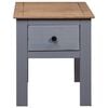 vidaXL Bedside Cabinet Grey Solid Pinewood Medium Stylish Nightstand