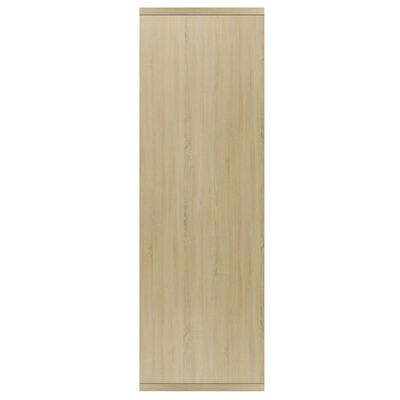 vidaXL Book Cabinet/Sideboard White and Sonoma Oak 19.7"x9.8"x31.5" Engineered Wood