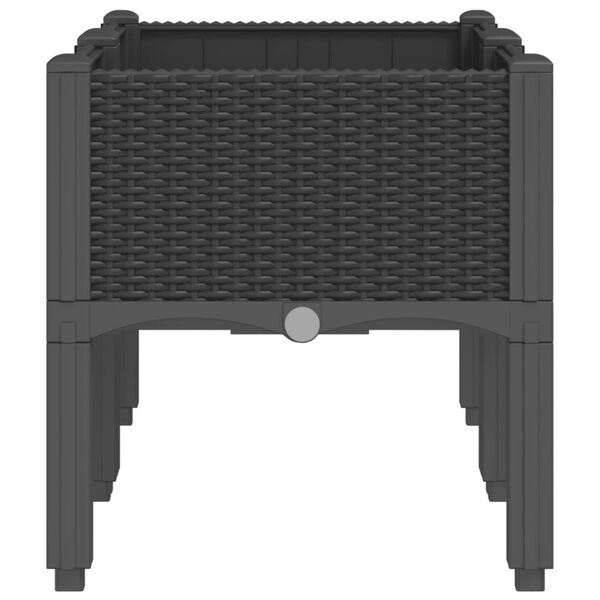 vidaXL Garden Planter Black Polypropylene Medium Decorative Inlays